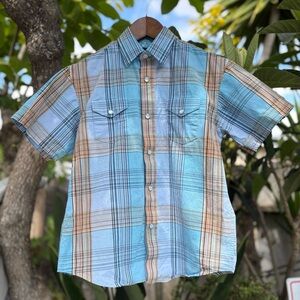 Panhandler Select Plaid Pearl Snap Short Sleeve Shirt